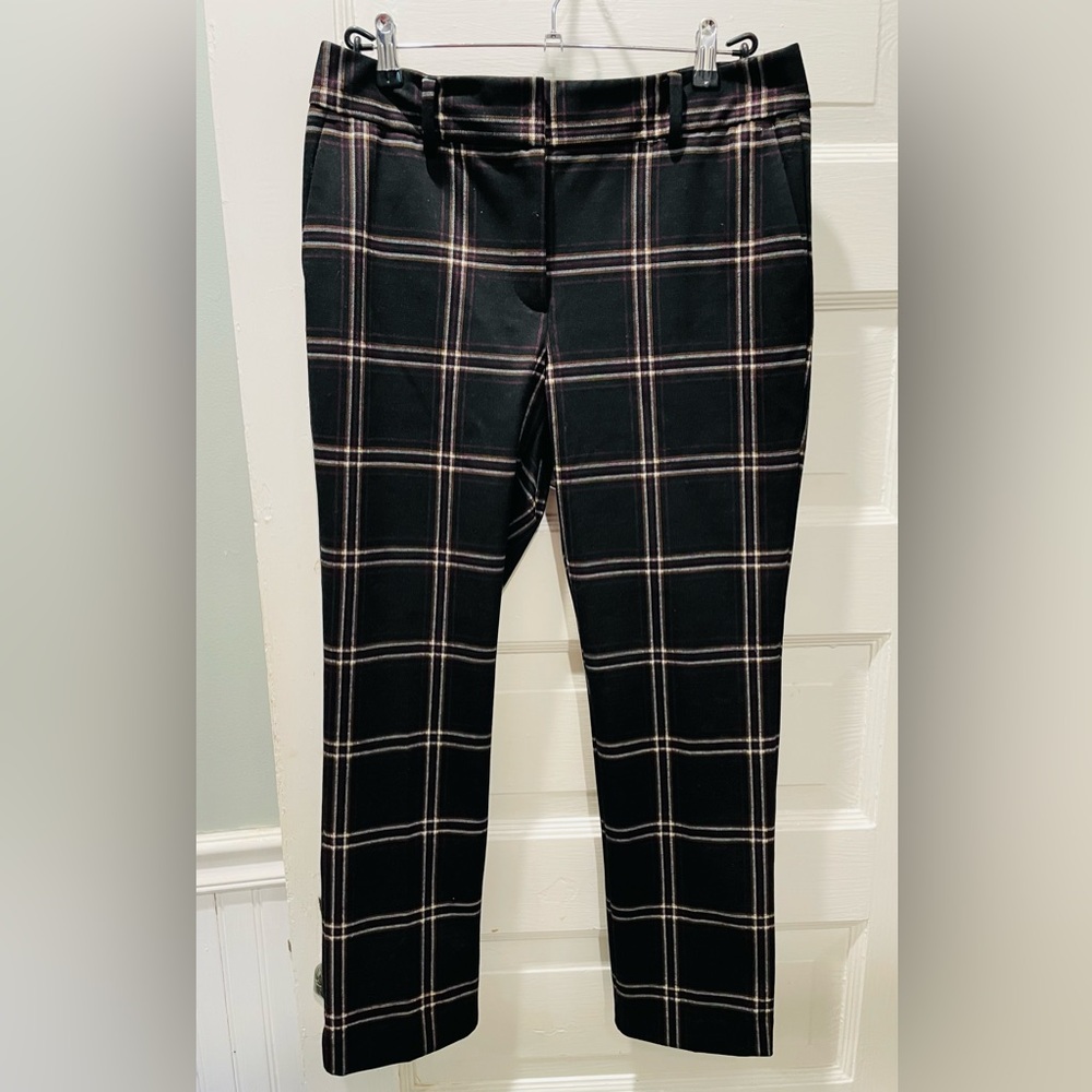 Ann Taylor Women’s Dark Plaid Dress Pants, Size 6